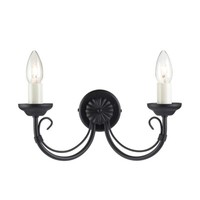 Wandlampe Leuchte Stahl Schwarz Klassisch Flurlampe B 34 Cm 2 Flammig