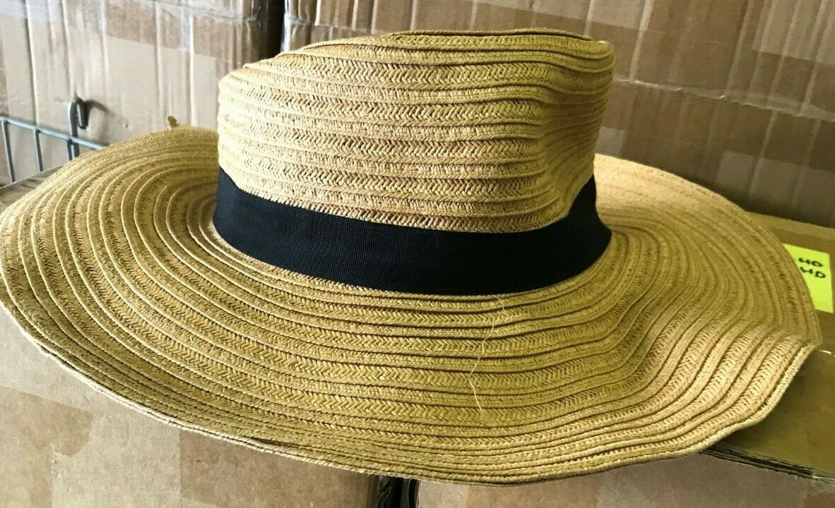 NWT I.N.C. Wide brim Hat Natural Tan, Brown or White INC International Concepts Ladies Tan Straw Sun Hat w  main image 2