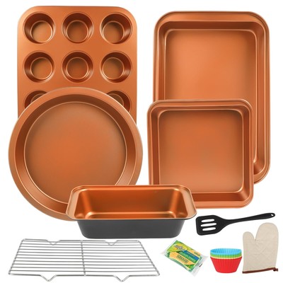 ''6-Pieces Baking Pans Set Nonstick, Bakeware Set Stackable, with Cookie Sheet...