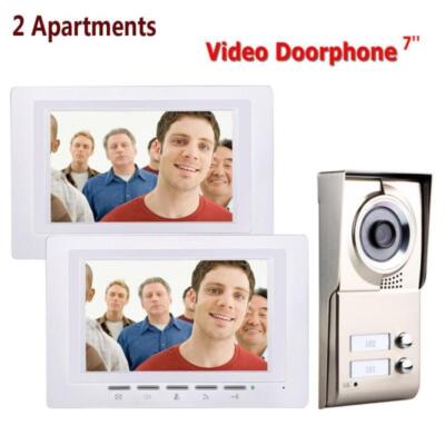 7inch 2 Apartments Video Door Phone Intercom System IR-CUT HD 1000TVL Camera