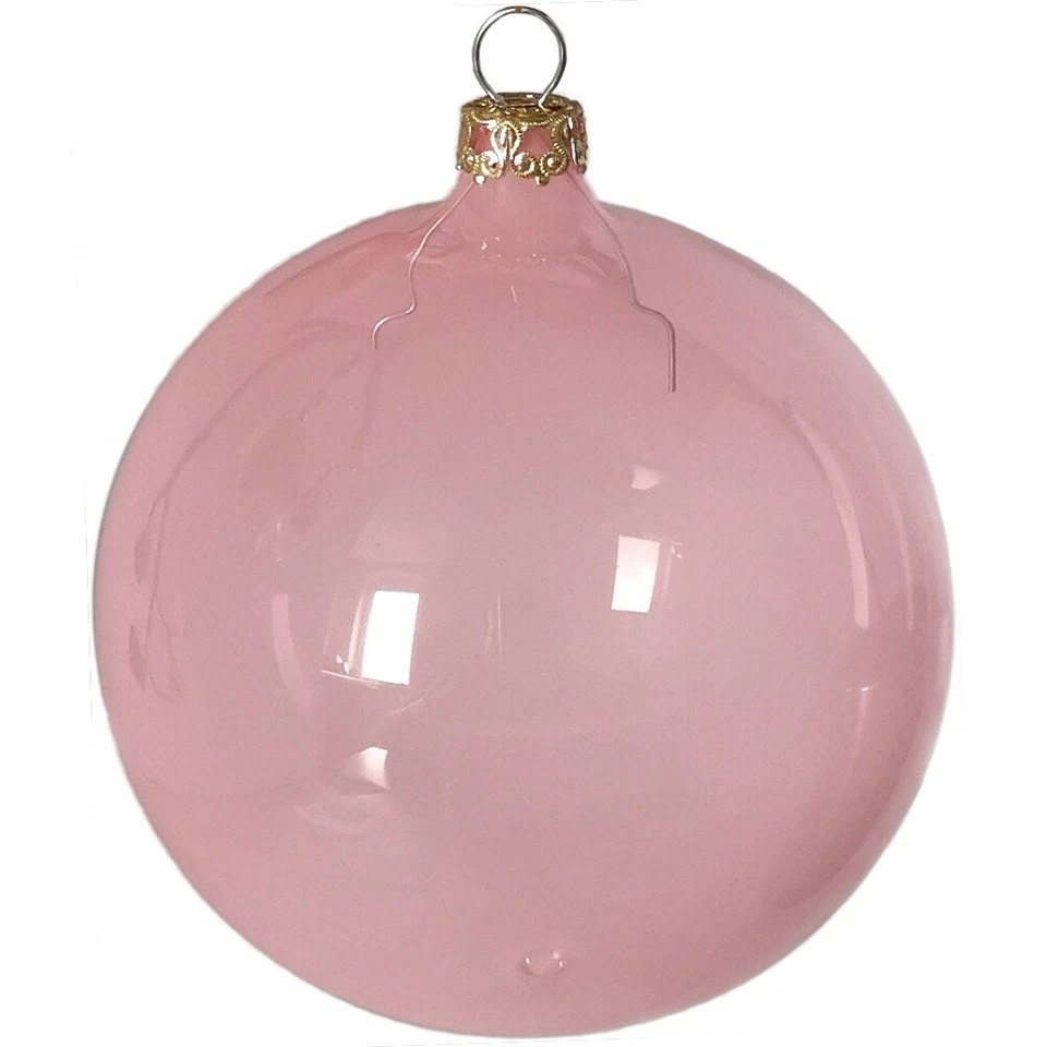 Weihnachtskugeln Set, 6 Kugeln Ø 8cm rosa transparent, Thüringer Glas Weihnachts - Bild 2 von 2