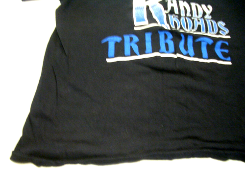 VINTAGE OZZY OSBOURNE RANDY RHOADS TRIBUTE BAND BLACK DBL. GRAPHIC T-SHIRT-1987 - 第 15/17 張圖片