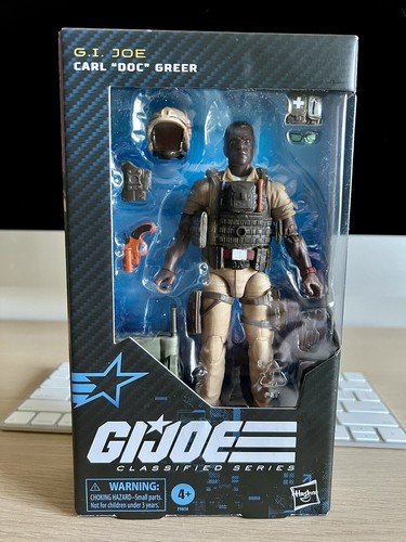 G.I. Joe Classified Series #122, Carl Doc Greer, Figurine de Collection de 15,2 cm avec 7 Accessoires