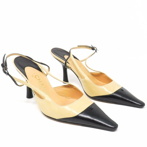 Chanel Classic Leather Sling back Heels 