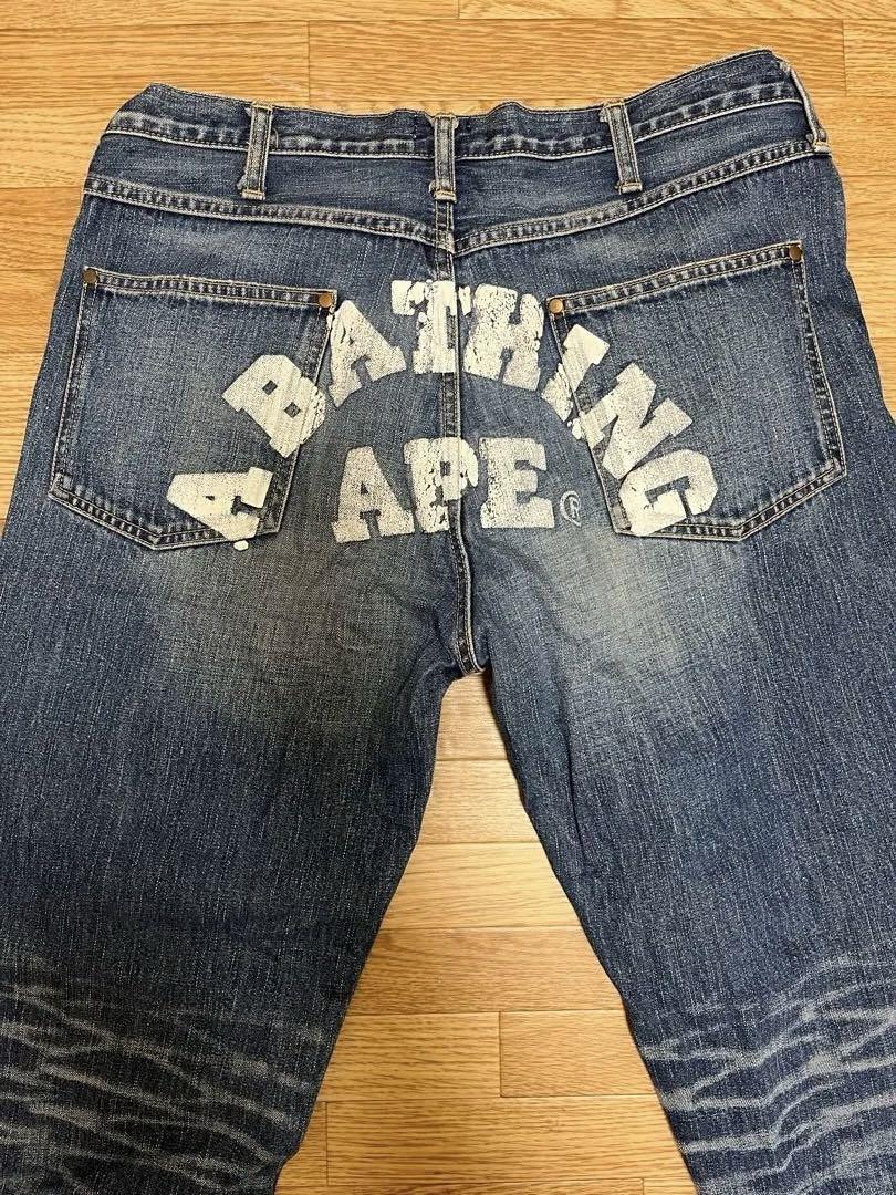 ※値下げ【アベイシングエイプ】MILOペイントパンツ（サイズ：ＸＬ）※Used Used BAPE Pants L Mylo Paint Denim L Rare Ape Authentic | eBay