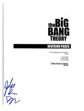 John Ross Bowie Signed THE Big Bang Theory The Vengeance Formulation Script COA