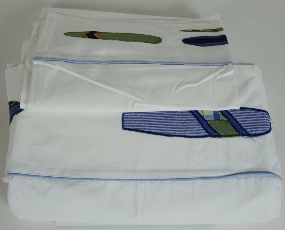 NUEVO Juego de sábanas acolchadas con retazos de tabla de surf azul para niños juego de 5 piezas DOBLE Foto 3 de 4