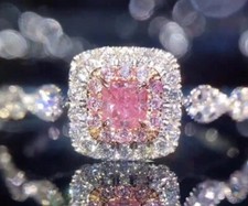 New 1Ct Cushion Cut Simulated Sapphire Women's Ring 14k White Gold Plated Silver