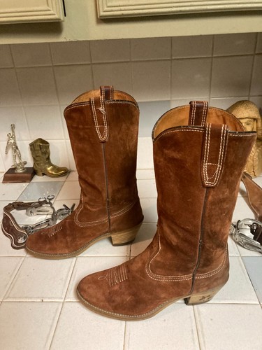Wolverine 1974 Red Suede Cowboy Boot Women’s Sz 7.5 M Made in USA - Picture 15 of 23