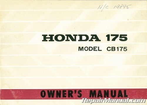 Used 1969 Honda CB175K3 Motorcycle Owners Manual