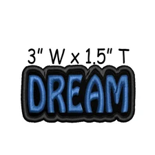 Dream Text Words Patch Embroidered Patch Iron-on Applique Funny Sayings