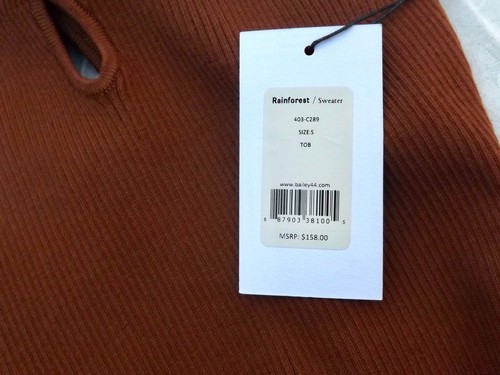 BAILEY 44 RAINFOREST Criss-Cross Women’s Tank Top - Sz Small - NWT $158! - Picture 9 of 12