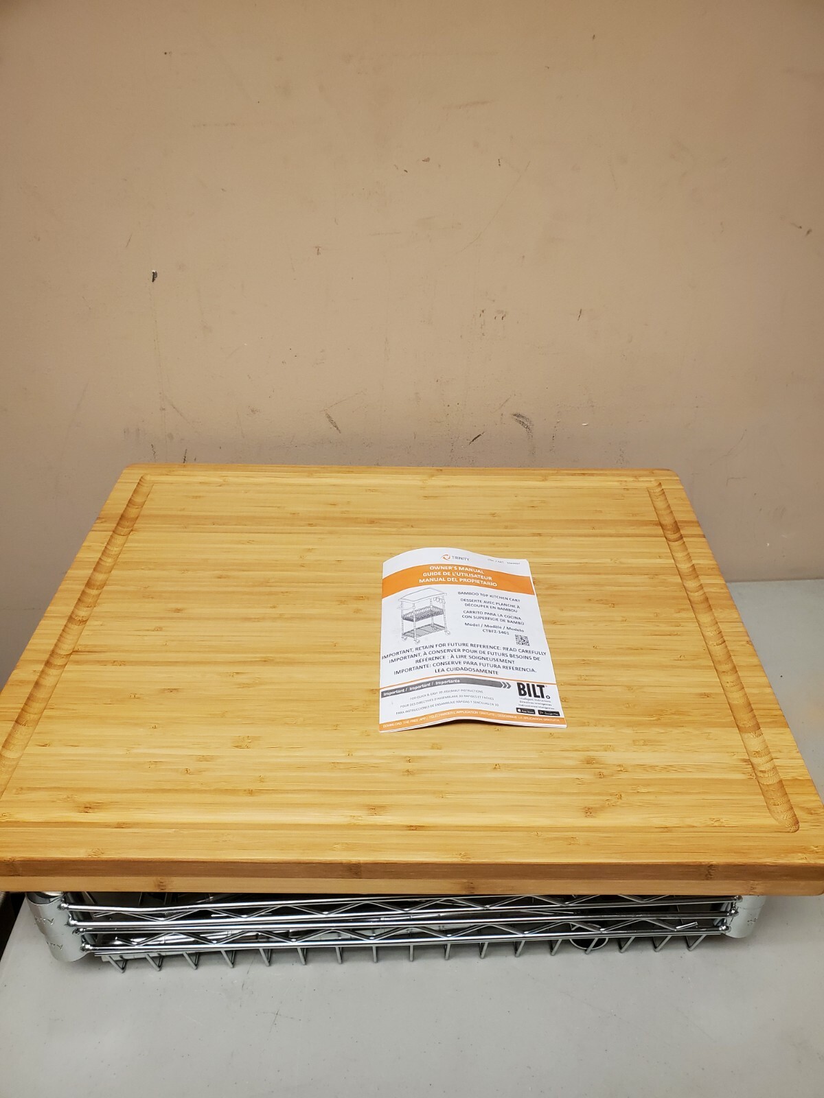 Display Model TRINITY Bamboo Top Kitchen Cart Free Shipping eBay