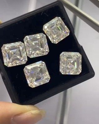 25Ct CERTIFIED Natural Diamond Asscher Cut D Grade VVS1 White Color Q3S 5pc