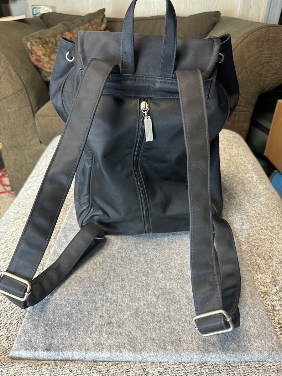 Kenneth Cole Reaction Black Drawstring Adjustable Zip Up Dual Pocket Backpack KENNETH COLE Reaction black Fabric Drawstring Zip Adjustable  main image 4