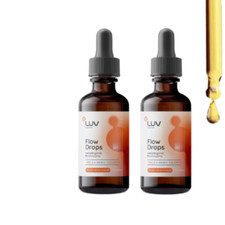 LUV Health Flow Drops  Adaptogen Mushroom Blend  Peach Watermelon Flavor  2oz