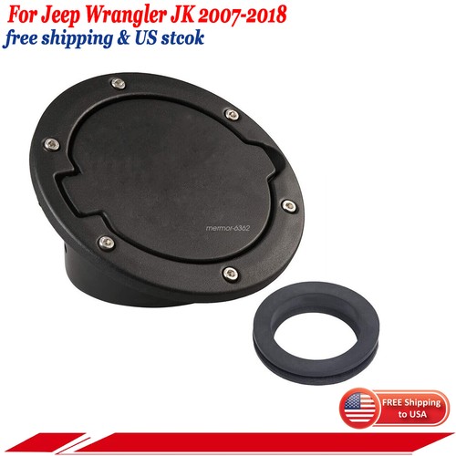 Gas Cap Cover Black Fuel Tank Door Fuel Filler Door For Jeep Wrangler