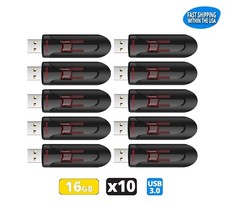 Sandisk Cruzer Glide 16GB 3.0 Flash Drive USB Thumb Drive Pack of 10 