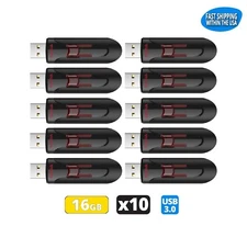 Sandisk Cruzer Glide 16GB 3.0 Flash Drive USB Thumb Drive (Pack of 10)