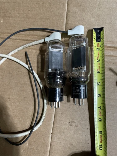 Pair Of 1616 Rectifier Tubes Test Good With Ceramic Plate Caps