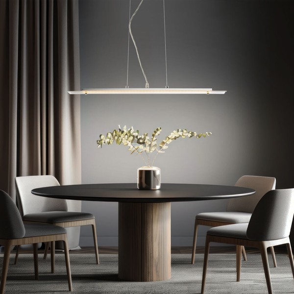 Pendellampe HäNgelampe Esstischlampe Led Wohnzimmerlampe Glas Satiniert H 120 Cm-image