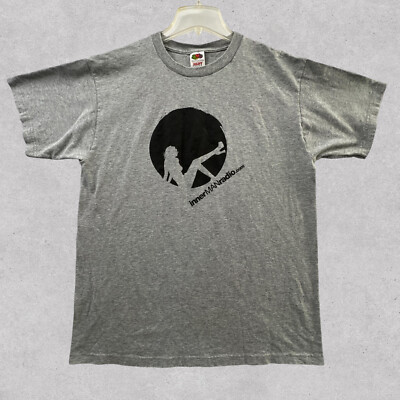Y2K Inner Man Radio Graphic T Shirt Mens Large Gray innermanradio.com