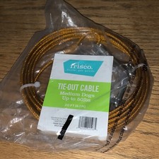 20 Medium TIE-OUT Cable For Dogs Up To 50LBS, Coated Cable. New Free Shipping