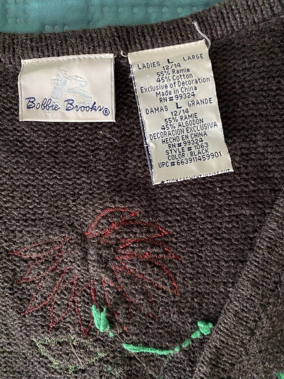 Ugly Christmas Sweater Bobbie Brooks Best Black P… - image 2