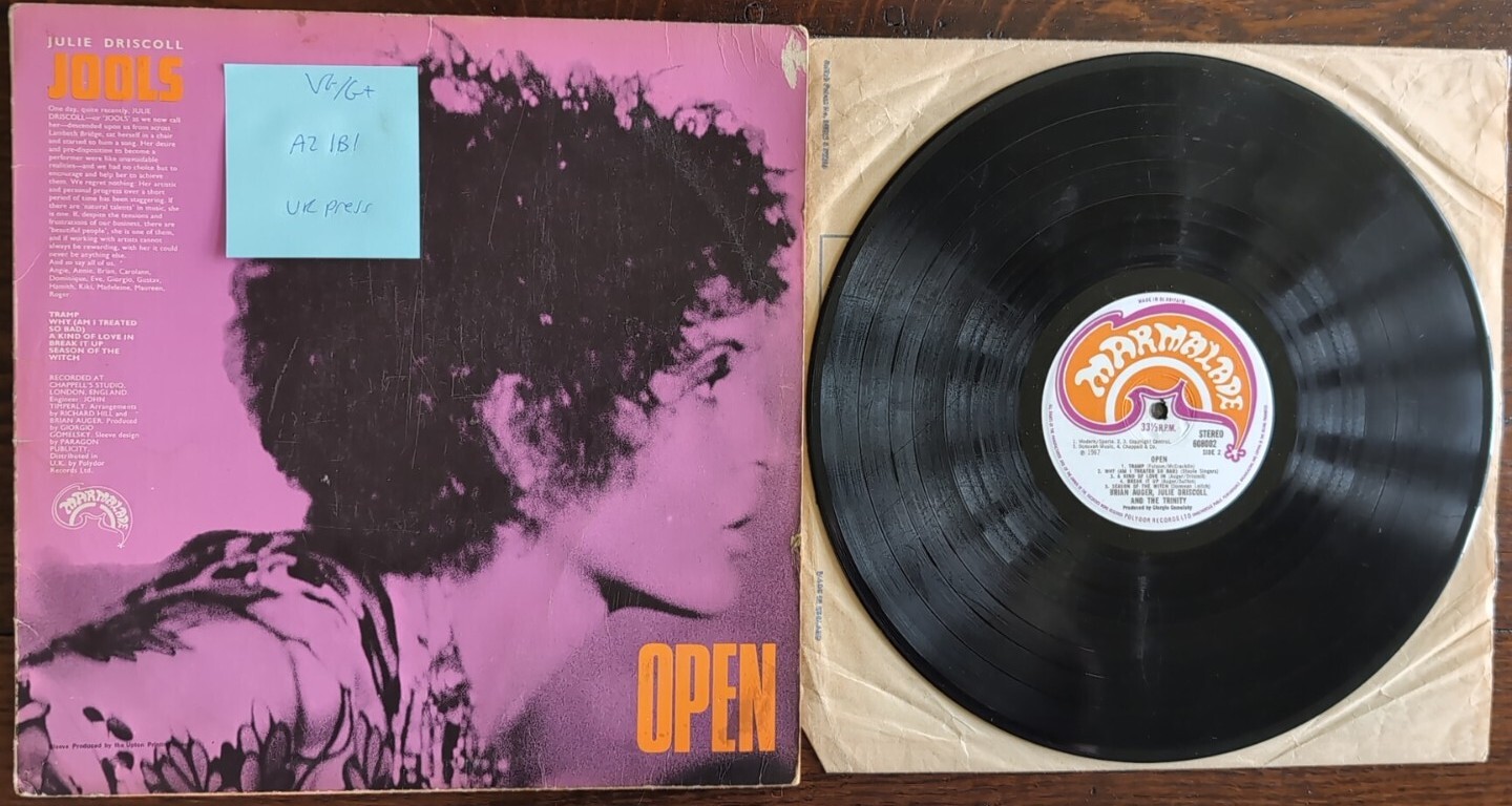 Brian Auger Julie Driscoll & Trinity Open Vinyl Record VG/G+ V607002