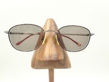 Vintage La Gear Pasadena Pewter Silver Tortoise Oval Sunglasses FRAMES ONLY