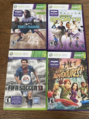 Lot of 4 Xbox 360 Kinect Games Adventures Sports Nike Training FIFA 13