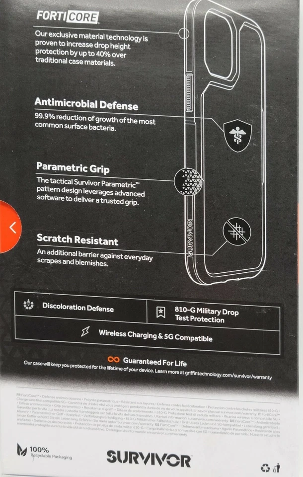 Funda Híbrida Griffin Survivor para Apple iPhone 12 Pro Max 6.7" (2020) Azul $39.99 Foto 2 de 4