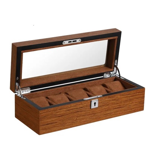 QUALITY Mens Matte Wood Watch Display Case Collection Storage Holder Wooden Box - Picture 2 of 7