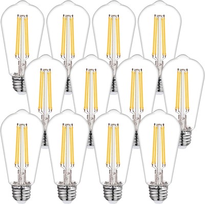 BORT ST58/ST19 Vintage LED Edison Bulbs, Neutral White St19-4000k-12pack 
