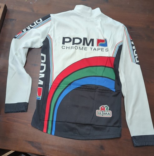 VTG Ultima PDM Chrome Tapes Cycling Team L/S Racing Jersey Sz 3 M? Italy White - Picture 4 of 8