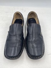 BORN Women?s Size 8/39 M/W Black Leather Ipper & Linings Slip On Loafers 