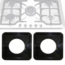 2 PCS HEAVY DUTY BLACK STEEL SQUARE REUSABLE GAS BURNER BIB LINER COVERS 7.8" 