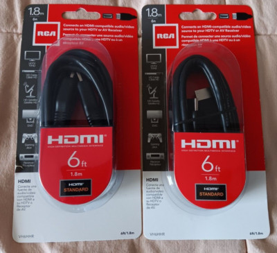 RCA HDMI Standard Cable 6 ft Lot Audio Video Gaming Satellite HDTV DVD Receiver