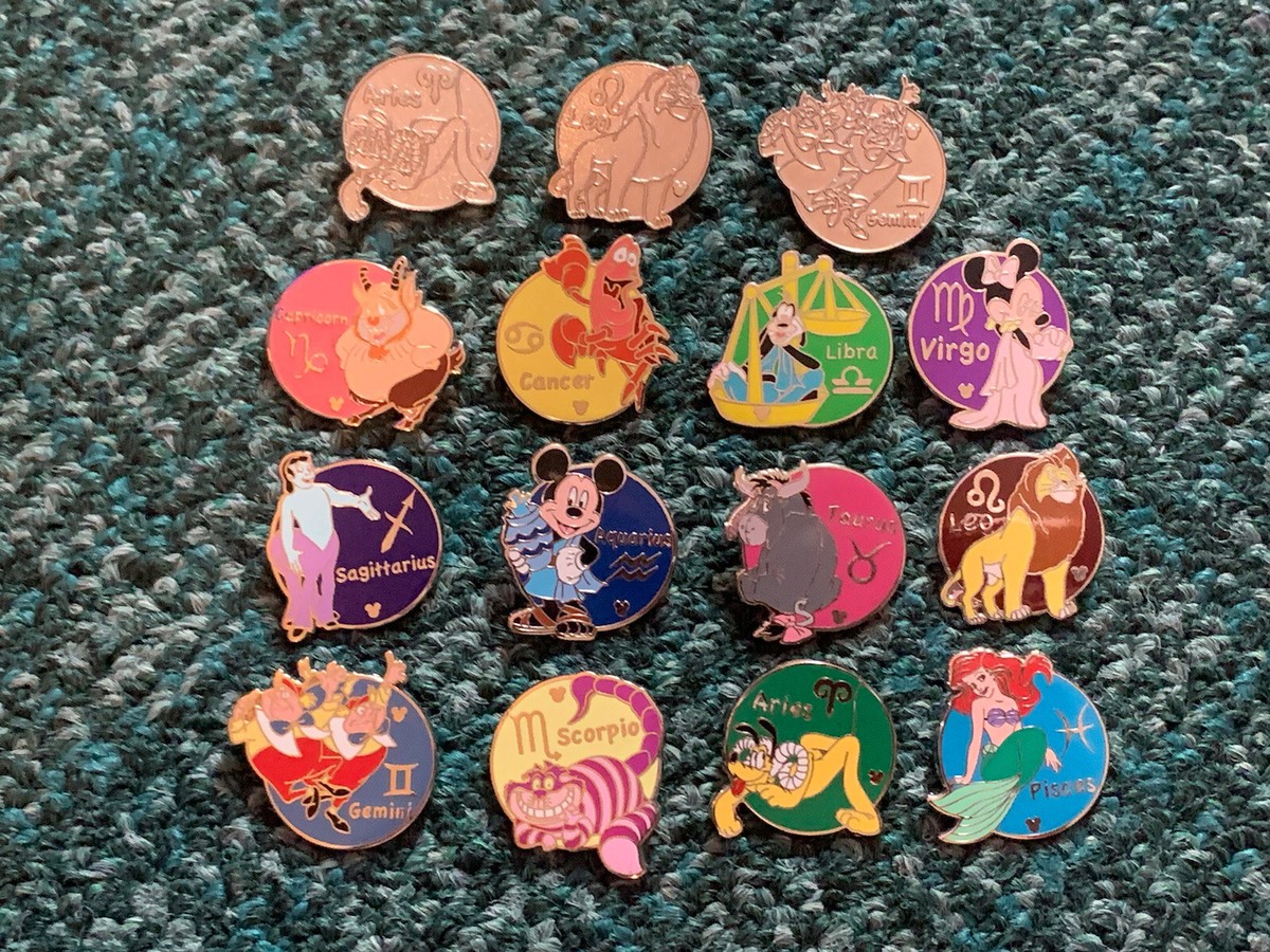 DISNEY PIN HIDDEN MICKEY ZODIAC ARIES ARIEL CHESHIRE CAT CHASERS