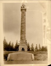 GA222 Original Photo CARVED STONE COLUMN JOHN JACOB ASTOR MEMORIAL APPROX 1920s