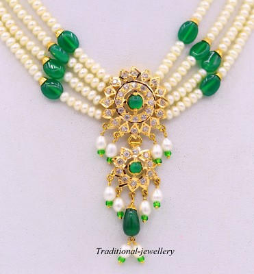 22K GOLD PUNJABI SET HANDMADE STONE 