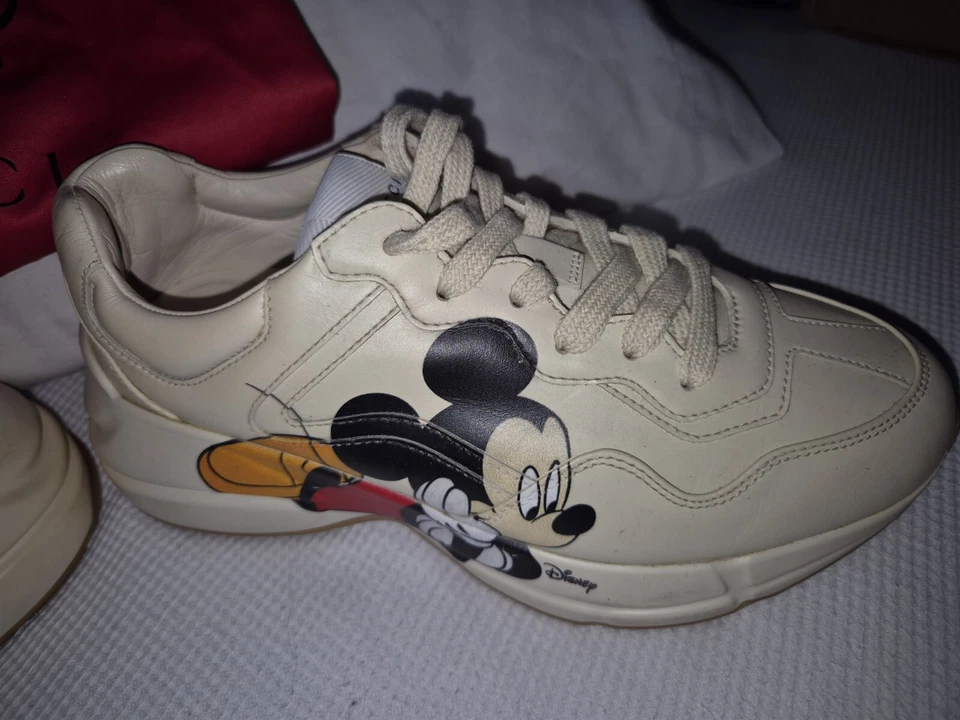Disney X Gucci Rhyton Mickey Mouse Trainers UK Size 4 . Excellent Condition  - Image 4 of 4