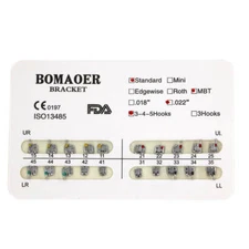 20 Packs Dental orthodontic mental bracket brace standard MBT slot 022 345 hooks