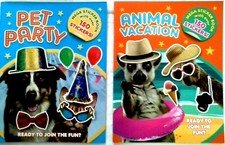 Mega Sticker Books Animal Vacation  Pet Party OVER 150 STICKERS CHOICE-2 NEW 