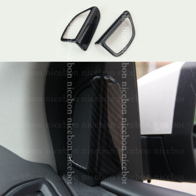 2X Carbon fiber color Door Speaker Audio Ring Cover For Ford Focus MK3 2012-2018