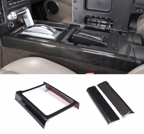 ABS Carbon Fiber Interior Center Console Trim Cover Set Fits Hummer H2 2003-2007 - Picture 20 of 30