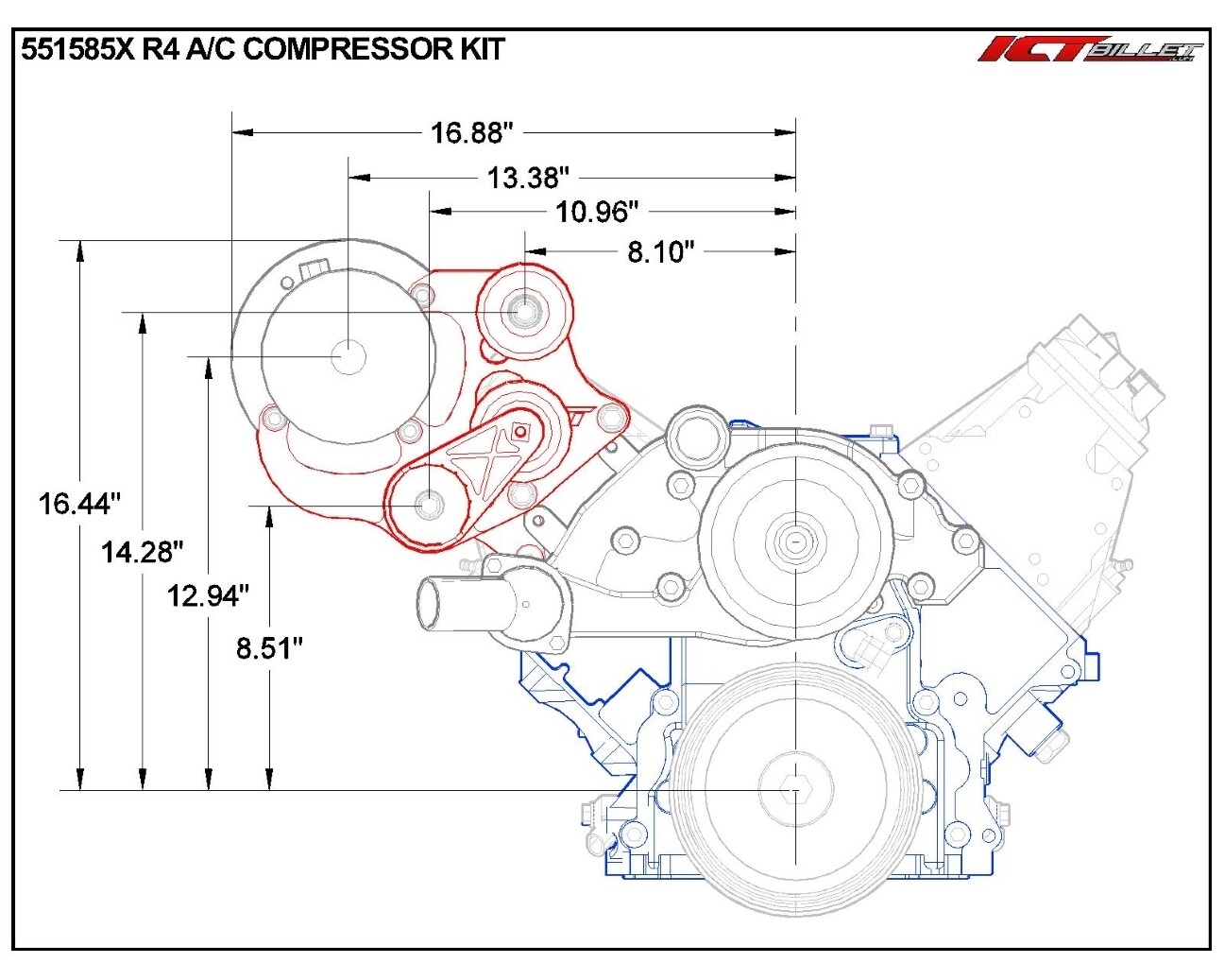 LS Truck R4 A/C Air Conditioner Compressor Bracket Kit SUV LSX AC (LS3 ...