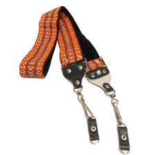 Vintage Camera Strap Embroidered Geometric Hippie Red Yellow Orange Green Blue