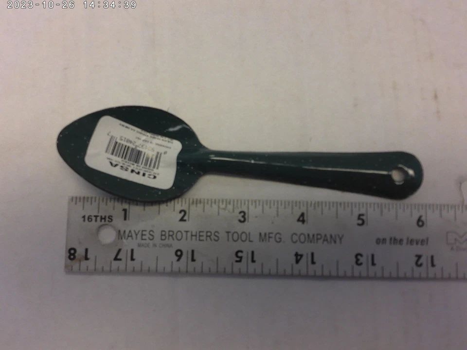 1990's Vintage Enamelware spoon (Pack of 10) Green 6" long - Image 4 of 4