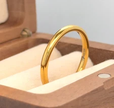 2mm Simple Tungsten Anniversary Ring Classic High Polished Promise Wedding Ring